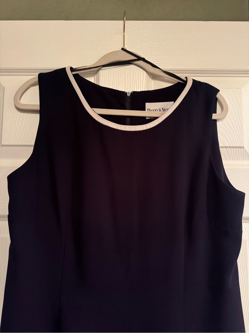 Danny & Nicole 2piece Navy Blue & White Sheath Midi Dress with Jacket - Picture 8 of 12